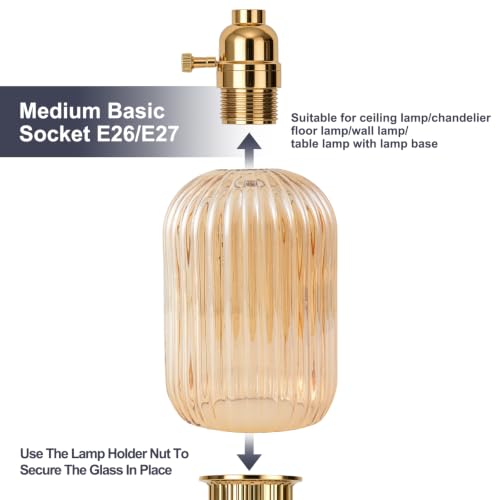 Tulip Lamp Shades Replacement (Amber Cylindrical)