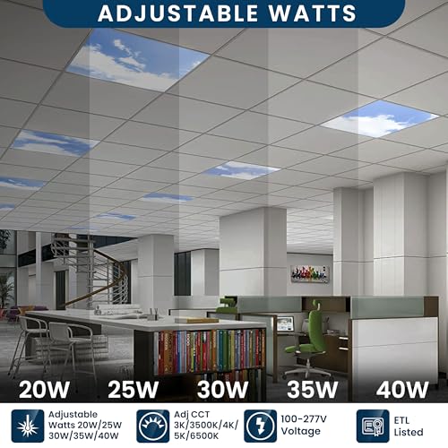 LED Flat Panel Lights with Surface Mounting Kits Tunable 40W