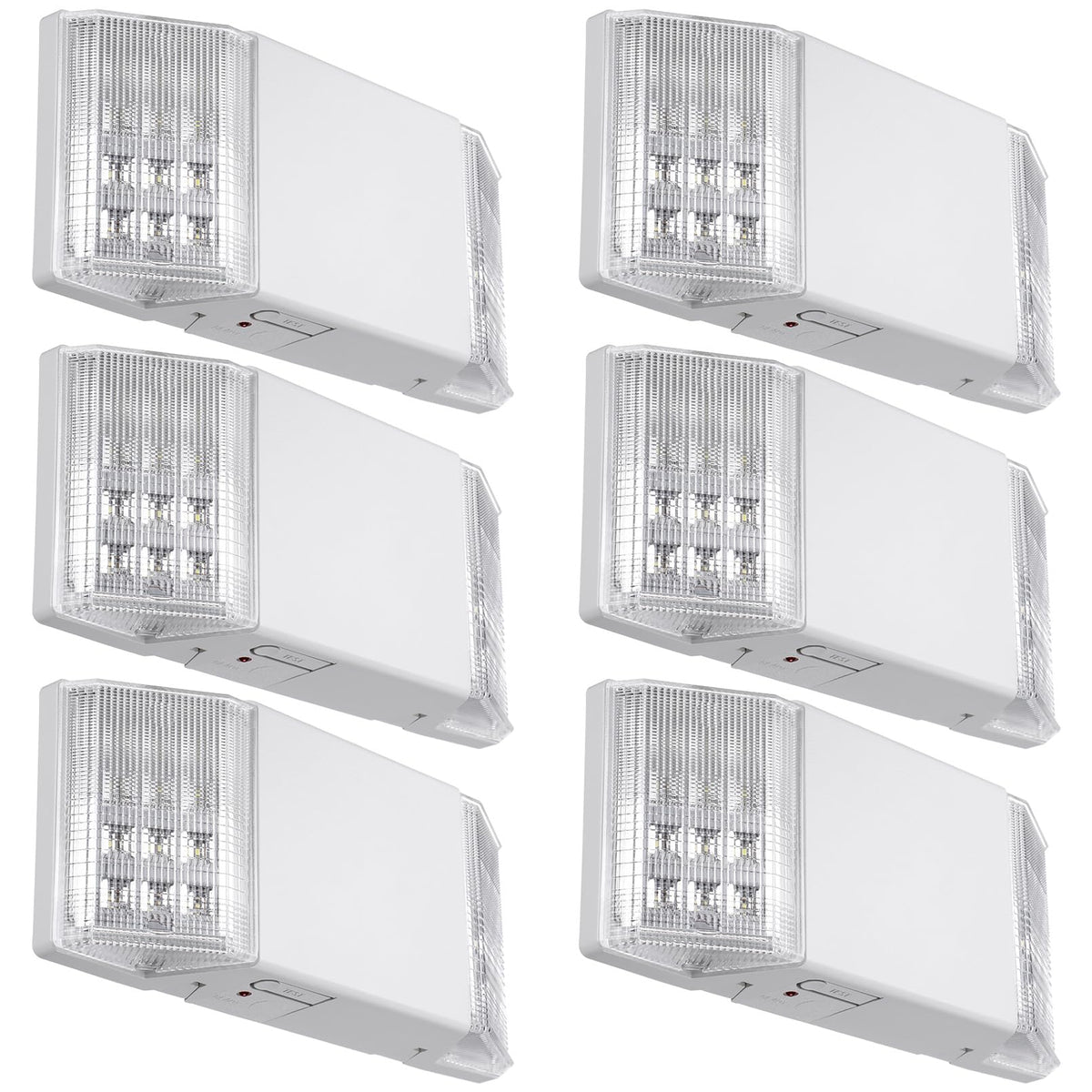 6 Pack LED Emergency Lighting with Battery Backup White (Off-White)