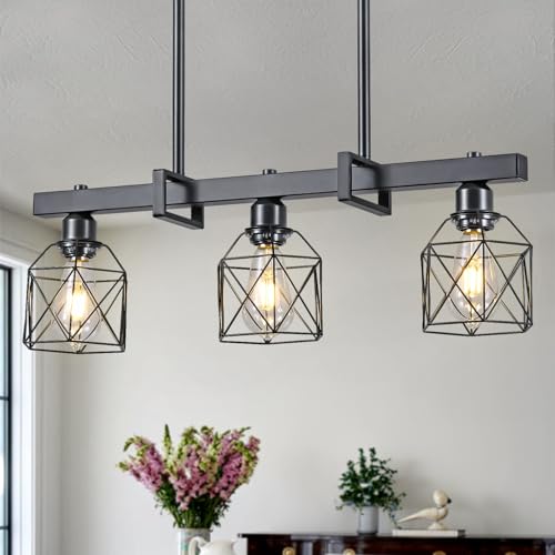 Vintage Industrial Pendant Light Over Table