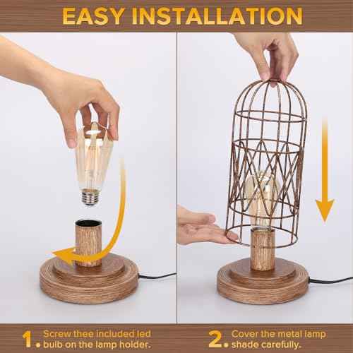Touch Table Lamp (Brushed Rustic Wood)