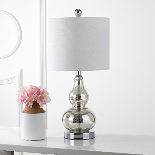 Anya Gourd Glass Table Lamp 20.5" (Single / Mercury Silver)