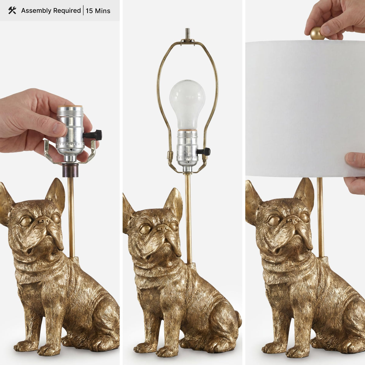 French Bulldog Animal Lamp (Gold / Table Lamp)