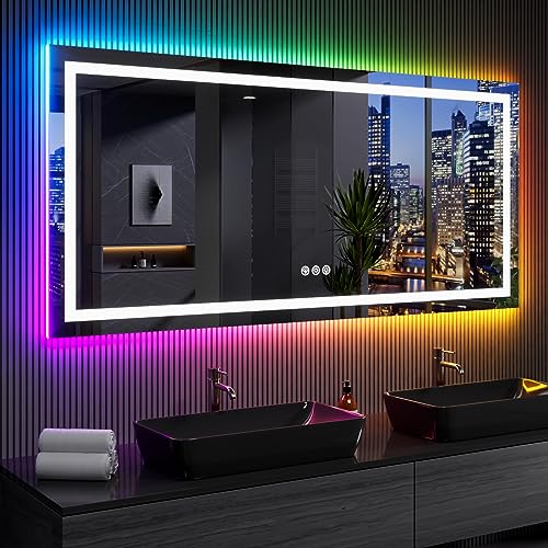 77"X36" RGB LED Bathroom Mirror with Lights (Rgb / 77"L x 36"W)