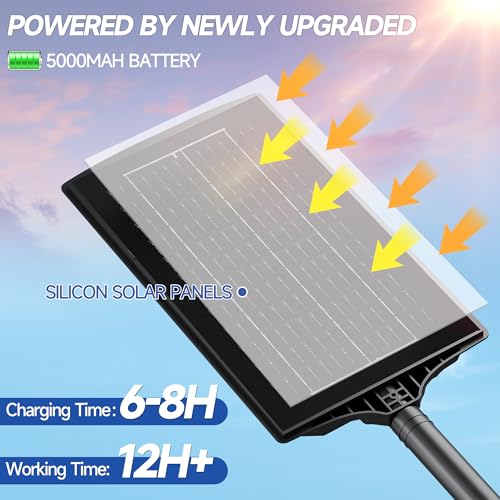 Solar Street Lights Outdoor Waterproof 4 Pack (Black / 4 Pack)