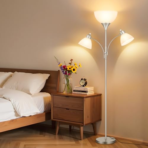 Torchiere Floor Lamps for Living Room (Nickel)