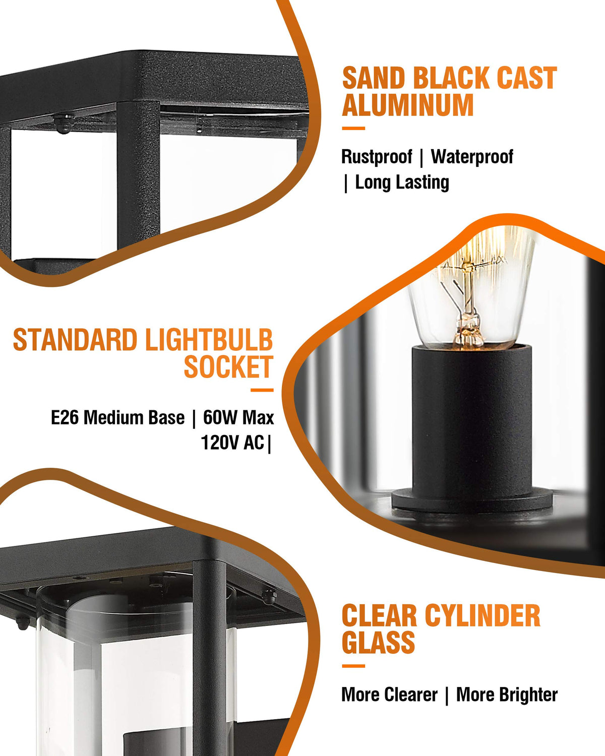 Dusk to Dawn Outdoor Wall Sconces (WALL LANTERN X 1)
