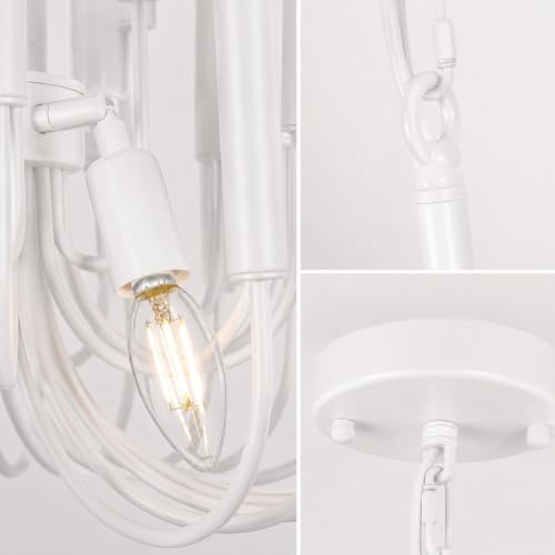 Modern Farmhouse Chandelier (White / L-36.2 Inch)