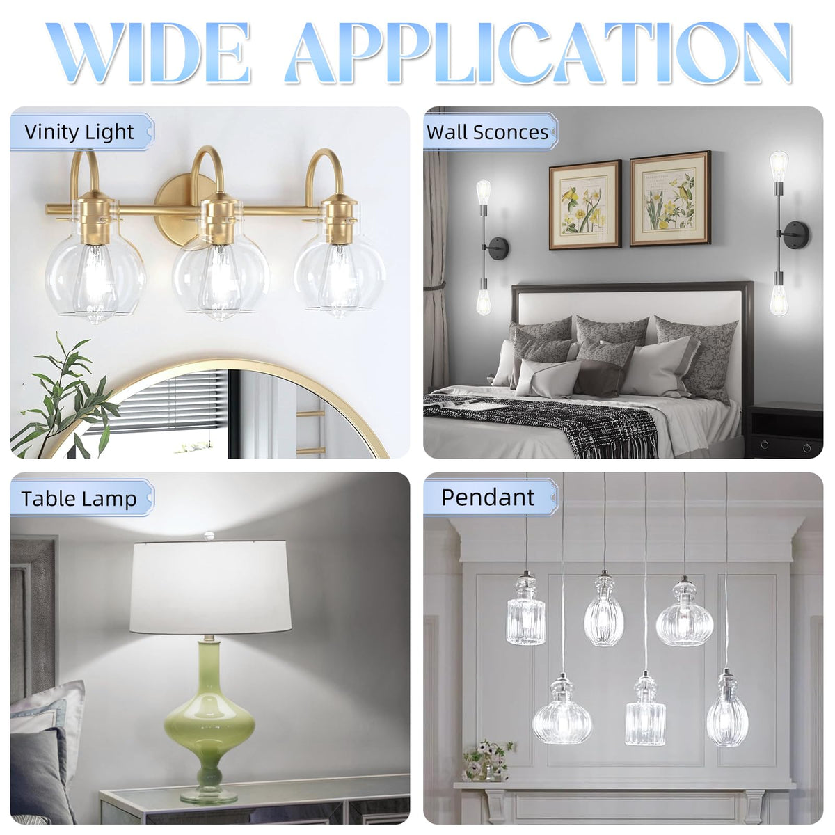 Edison Bulbs E26 LED Bulb 60 watt Equivalent 4000K Daylight White (12 Pack / Daylight White)