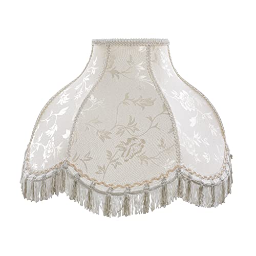 30306A Transitional Scallop Bell Shape Spider Construction Lamp Shade in Off White (Off White & 17" Wide)