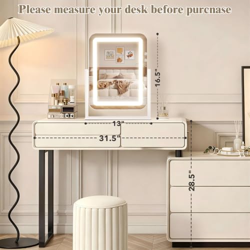 Vanity Mirror with Lights (White / 16.5"L x 13"W)