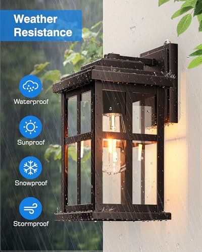 Large Bronze Outdoor Wall Light (Large Dusk to Dawn 1 Pack / Oil-Rubbed Bronze)
