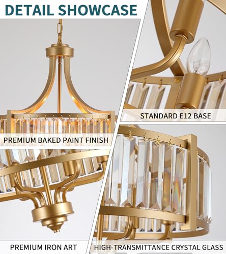 Gold Crystal Chandelier for Dining Room (Gold)
