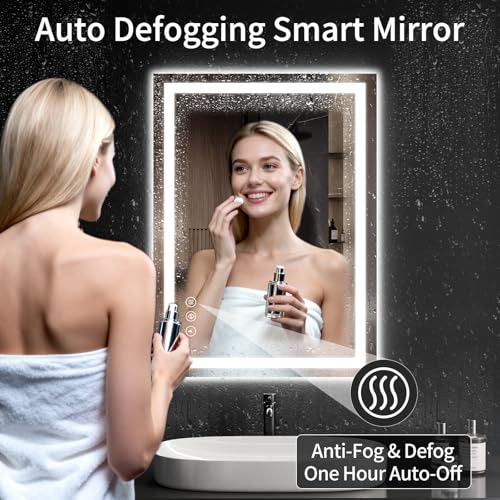 LED Bathroom Mirrors 28"x32" Bathroom Mirror with Lights for Wall (32"L x 28"W)
