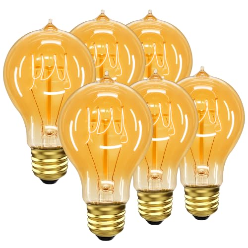 Incandescent Light Bulbs 40 Watt 2700K A19 E26 (Amber 40w / 6 Pack)