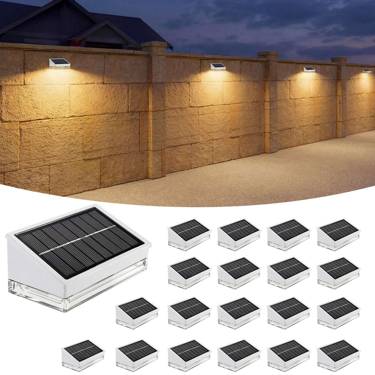 Solar Fence Lights 20 Pack (White / 20 Pack)