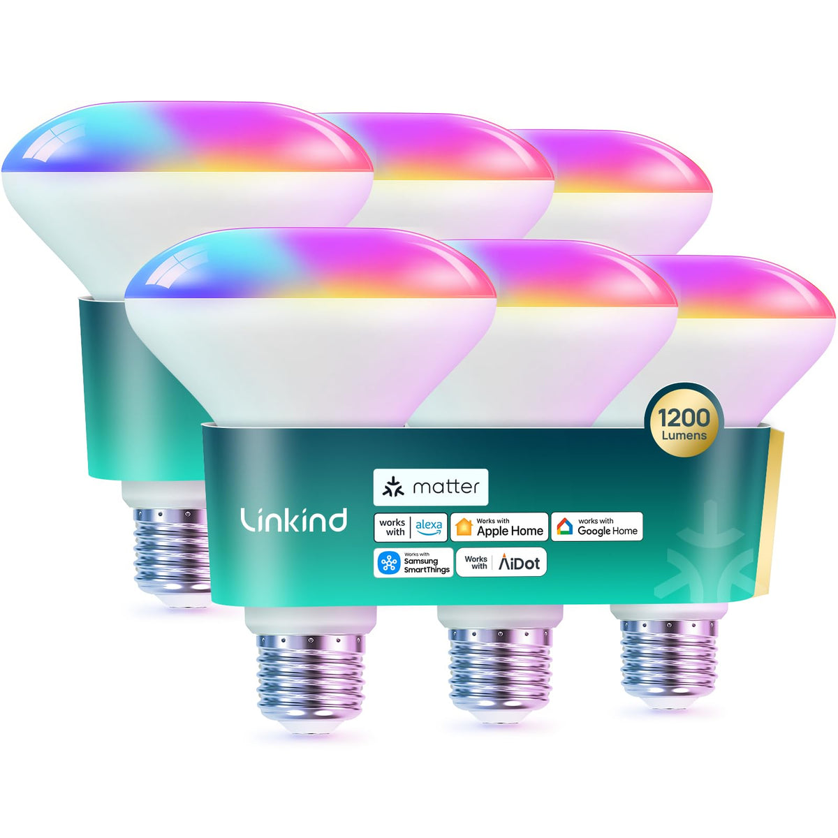 Matter BR30 Smart Light Bulb (Single-zone / 1200lm-6pk)