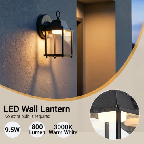 Outdoor Wall Light Fixture (3000K Black / 2-pack)