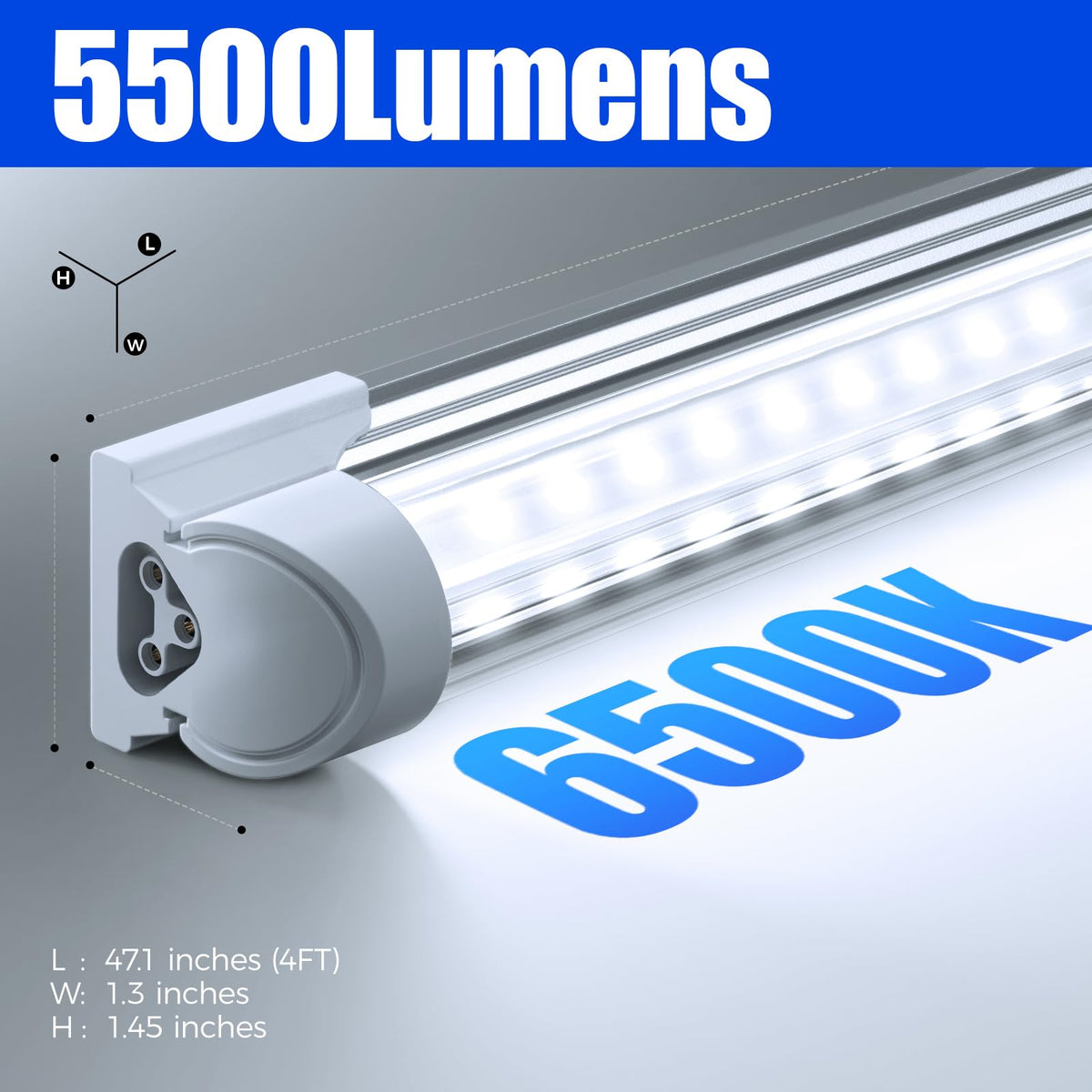 T8 LED Shop Lights 4FT (6500K / 4ft-2 Packs)