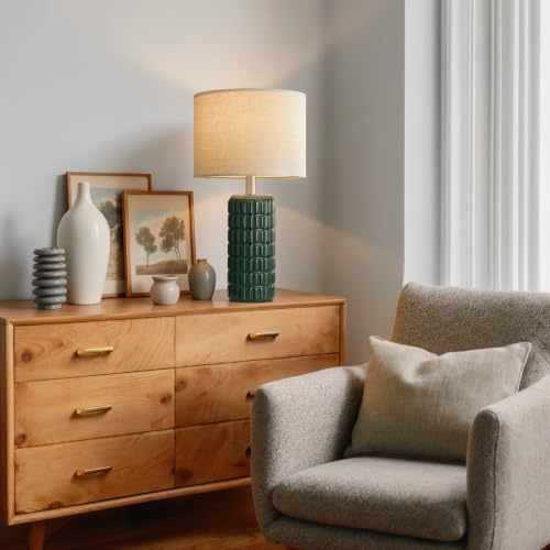 23" Modern Ceramic Table Lamps (Dark Green)