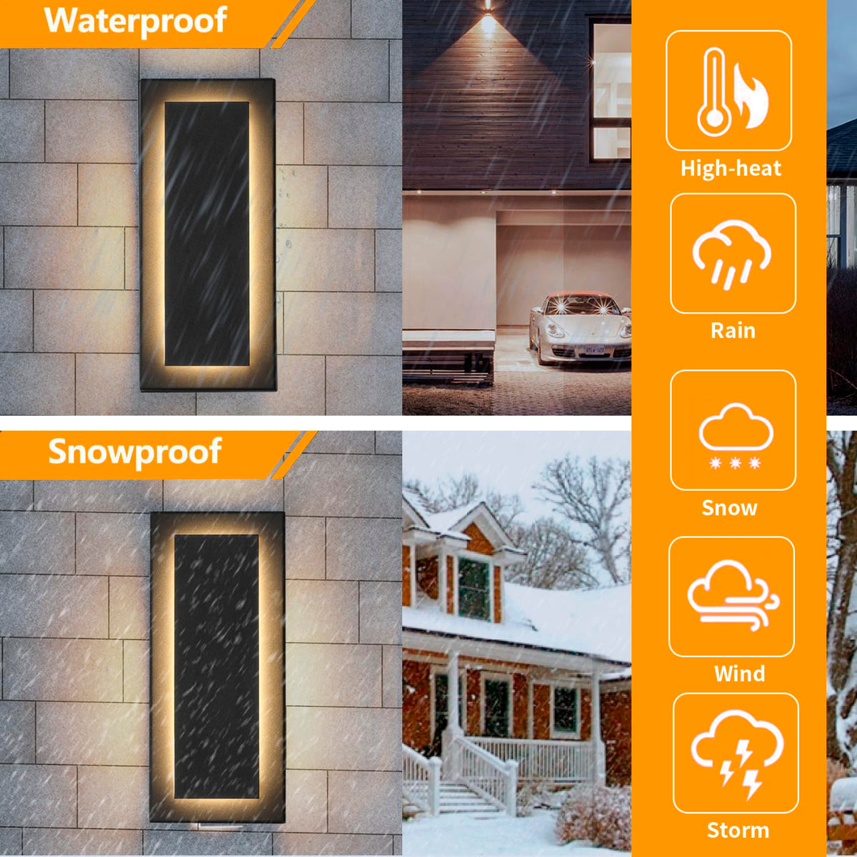 Outdoor Wall Light Black LED Wall Sconces (Black 1-tier Modern Design / 12 Inches（30 cm）)