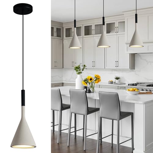 Farmhouse Black Pendant Light Fixtures Concrete Industrial Kitchen Island Pendant Lighting for Dining Room Bedroom Hallway Pendant Ceiling Lamp