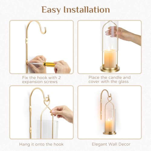 Gold Candle Sconces Set of 2 (Gold)