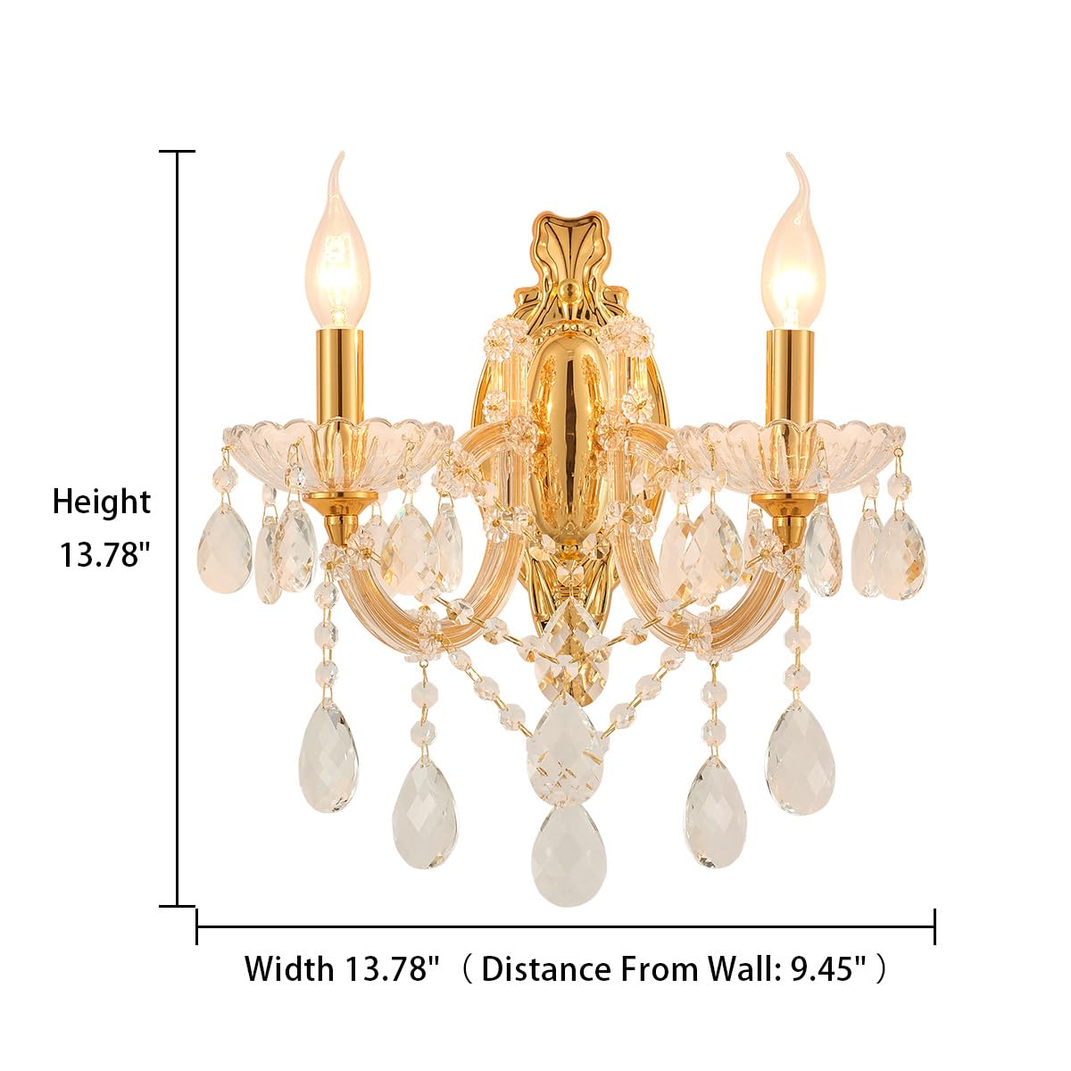 Gold Crystal Sconces Set of 2 (YL6065G-2Double)