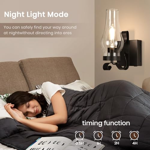 Battery Operated Wall Sconces (Black / Battery Operated)