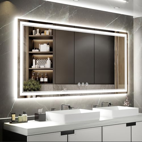 LED Bathroom Mirror with Lights (Front and Backlit / 72"L x 36"W)