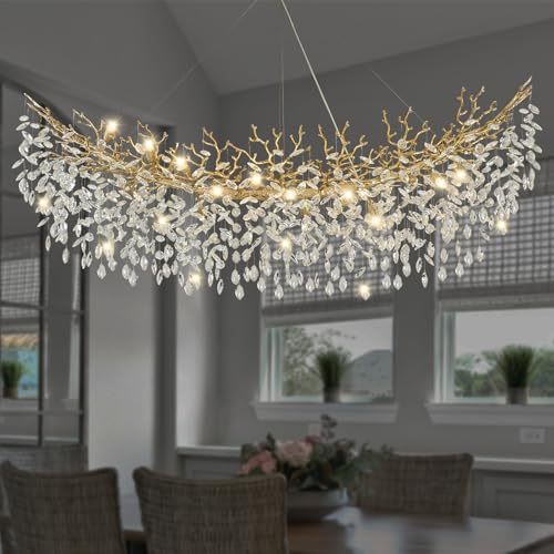 Modern Crystal Chandelier (Gold / A-L63 Inch)