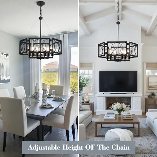 Geometric Farmhouse Chandelier for Dining Room
