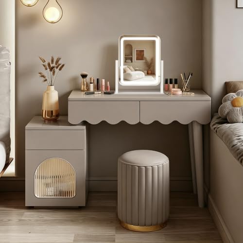 Rechargeable Vanity Mirror (White-rechargeable / 13"L x 15"W)