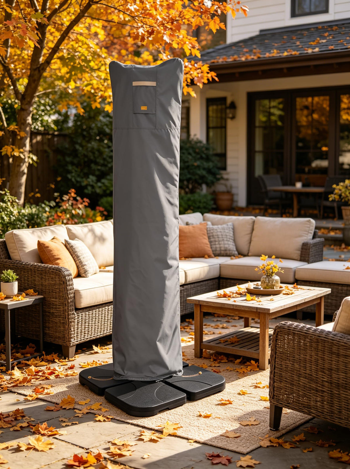 Patio Umbrella Cover for 9' (Grey / 9'-13')