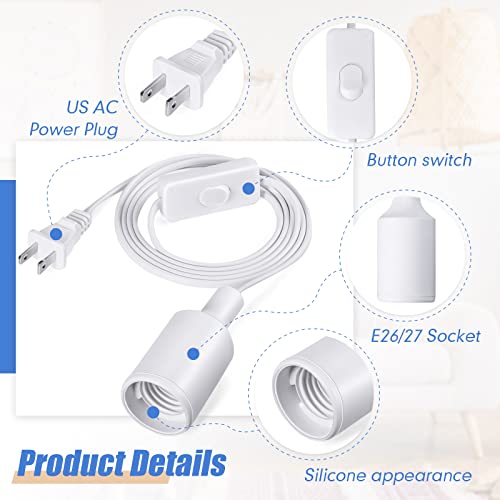 10 Pack Pendant Light Cord with Switch for E26 E27 (9.8 Feet)