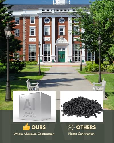 HWH Outdoor Pole Lights with Post 85'' Aluminum Lamp Post Light Fixtures with Seeded Glass