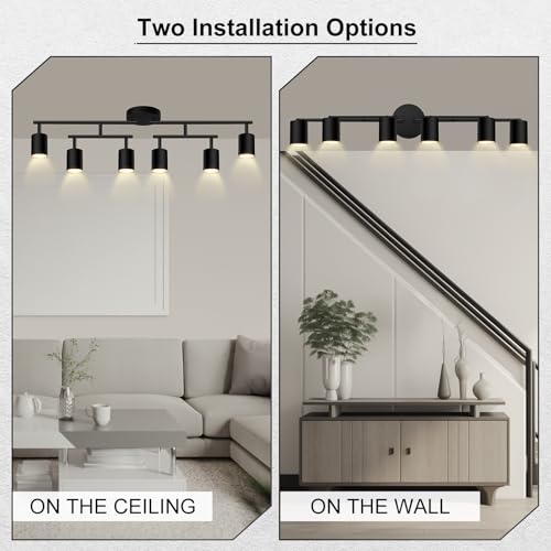 6 Light Track Lighting Fixtures Ceiling (6 light-black)