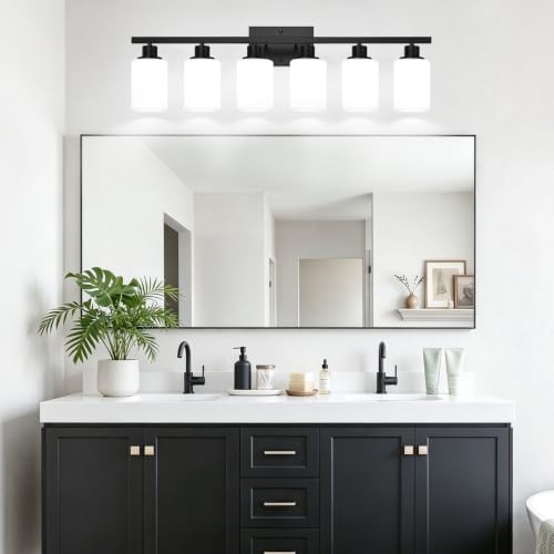 6 Light Bathroom Light Fixtures (Matte Black / 6-Light)