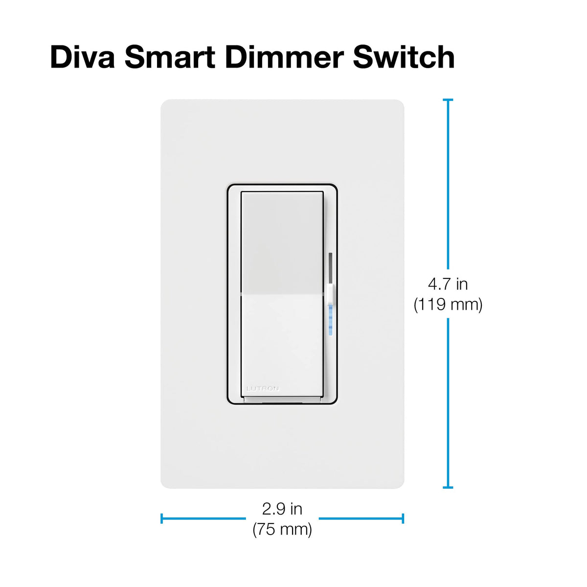 Caseta Diva Smart Dimmer Switch (White / 2 Pack / Diva Smart Dimmer)