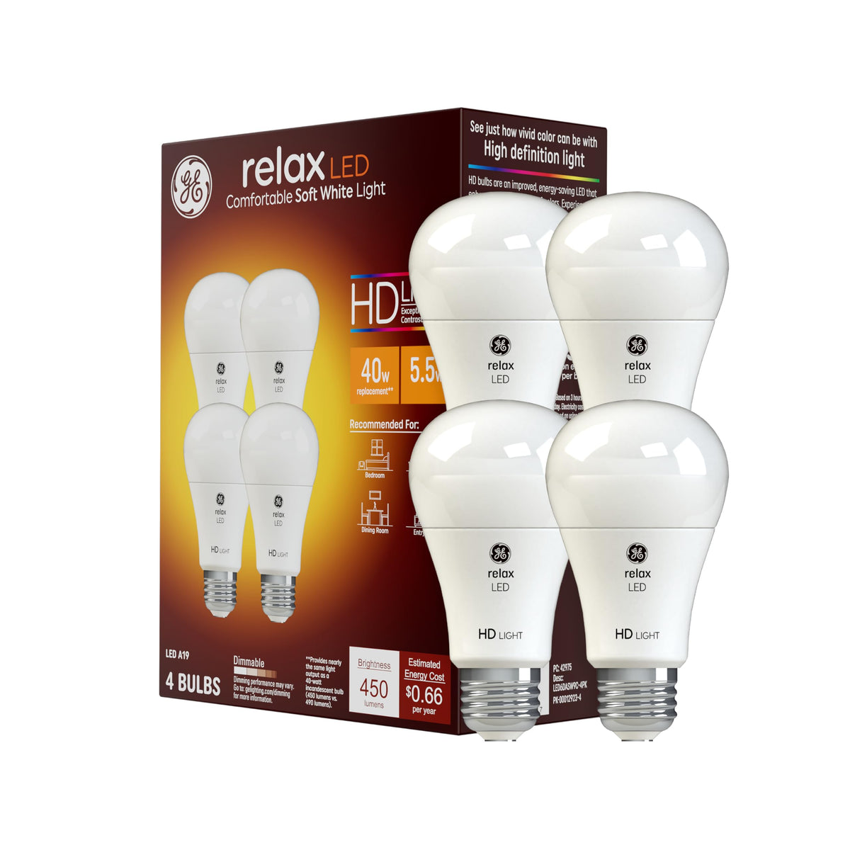Relax LED Light Bulbs (4 Pack / 40W – 4pk)