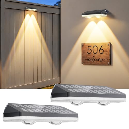 Solar Fence Lights Outdoor (Black)