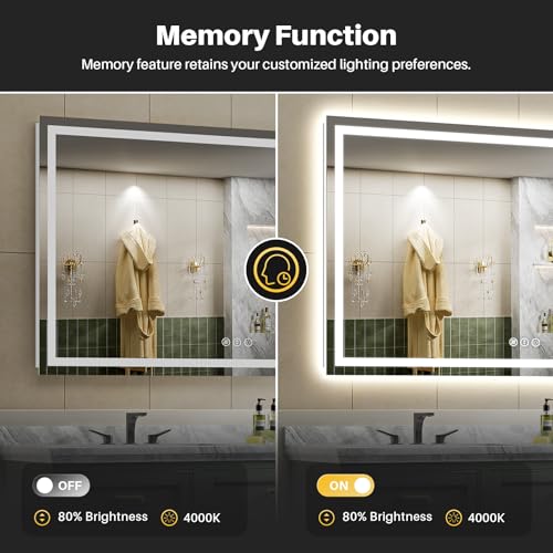 68x40 Inch LED Bathroom Mirror with Lights (Backlit+front Lit / 68"L x 40"W)