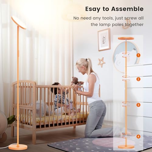 Torchiere Floor Lamp (Orange)