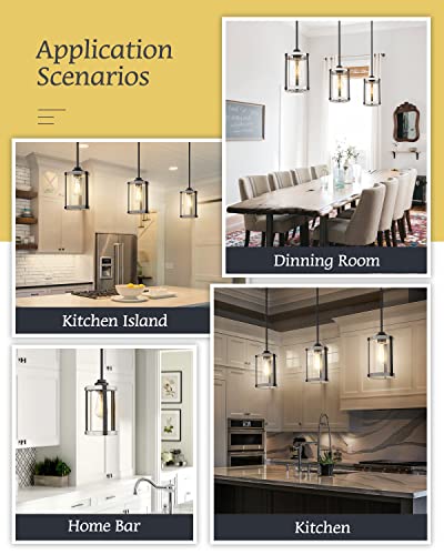 Pendant Lights Kitchen Island (Oak White - Wood Grain / 1-Light Pendant, 1 Pack)