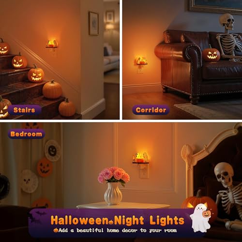 Halloween Night Light (Candle Ghost-Amber / 2 Pack)