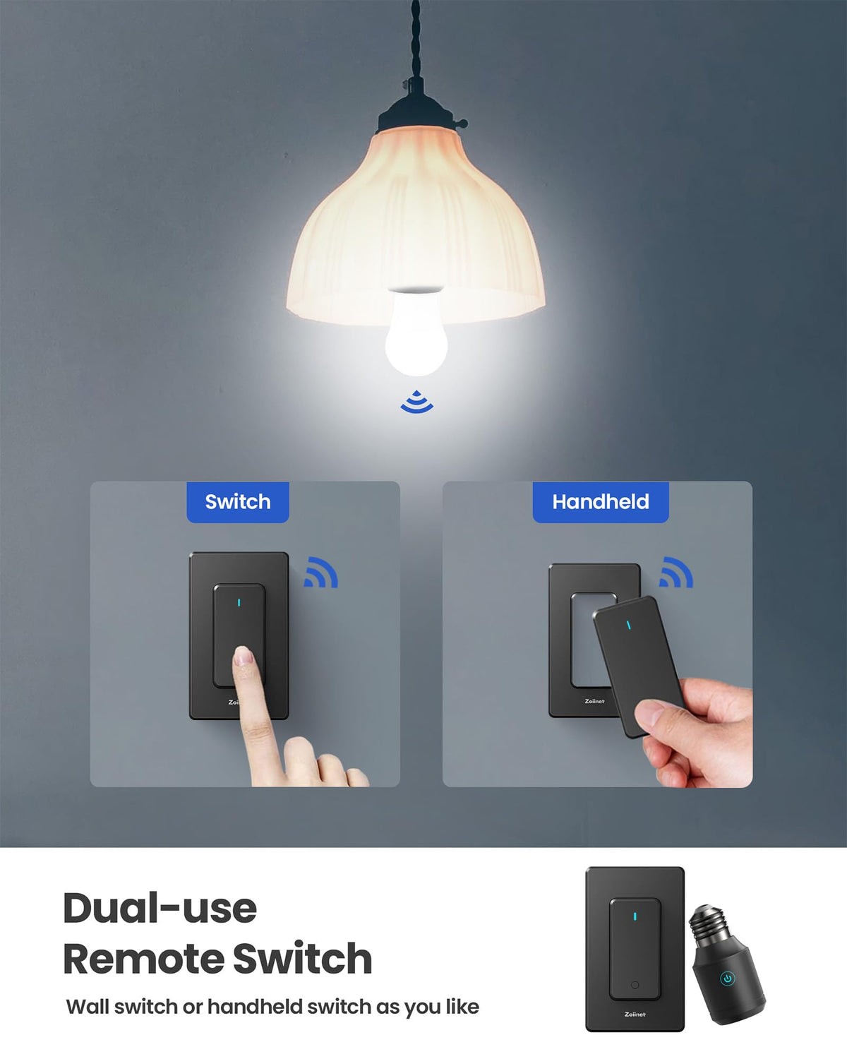 500W Remote Control Light Socket (Black)