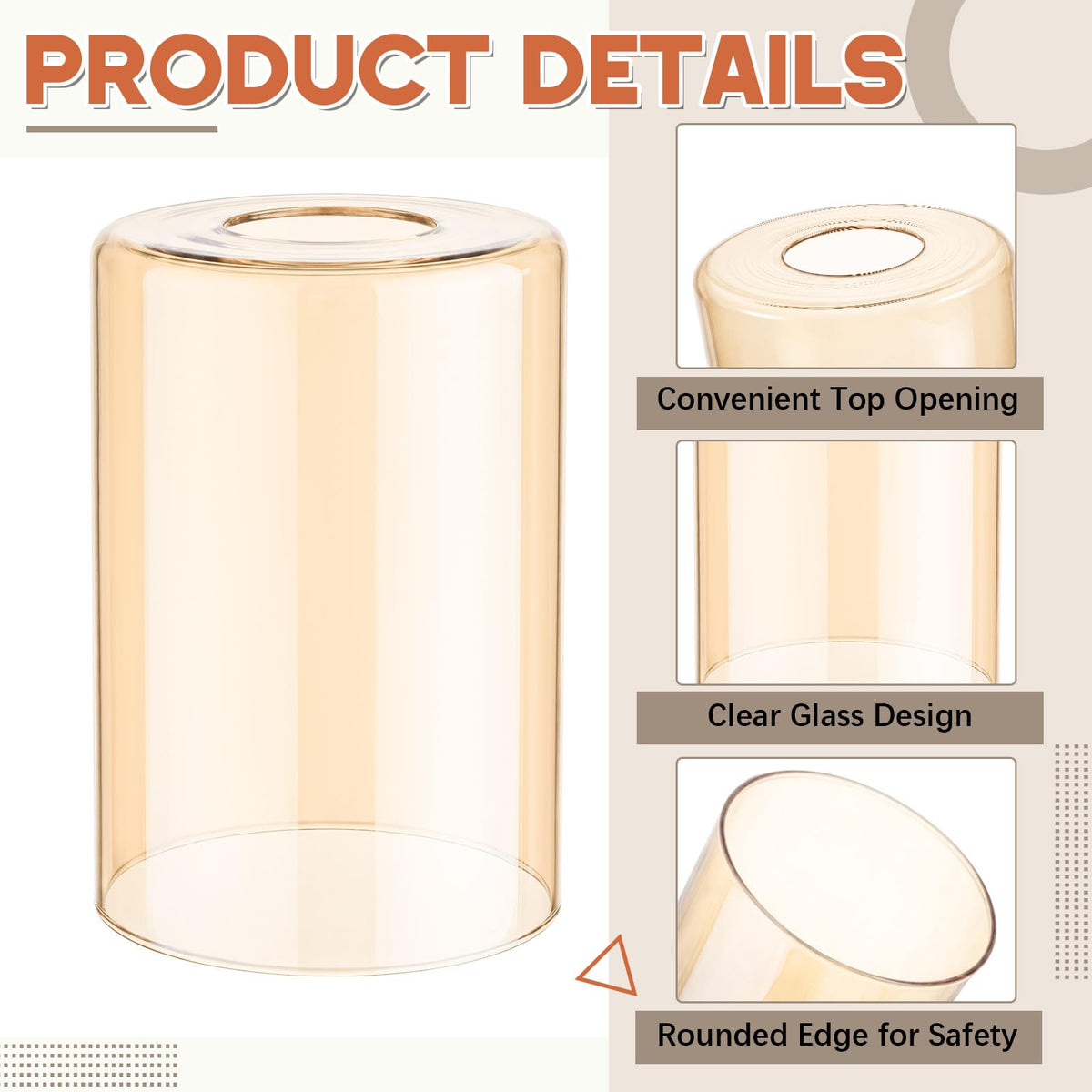 6 Pack Amber Glossy Glass Lamp Shade 1 (Amber / Glossy)