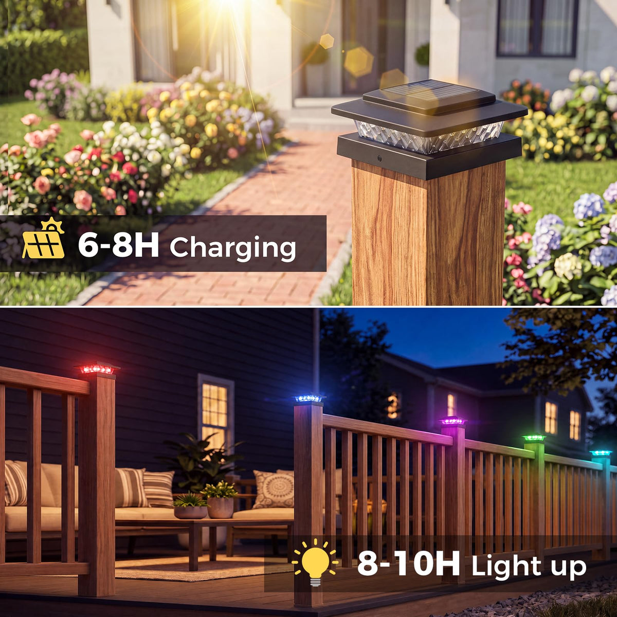 4 Pack Solar Post Cap Lights Color Changing (Multicolor / 4 Pack)