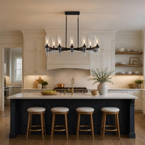 12 Light Black Chandelilers for Dining Room Light Fixture 40" (Black / 12-Light L40")