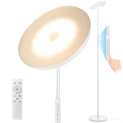 Floor Lamp Upgraded 40W 4000LM Super Bright Torchiere LED Floor Lamps for Living Room (40W White)